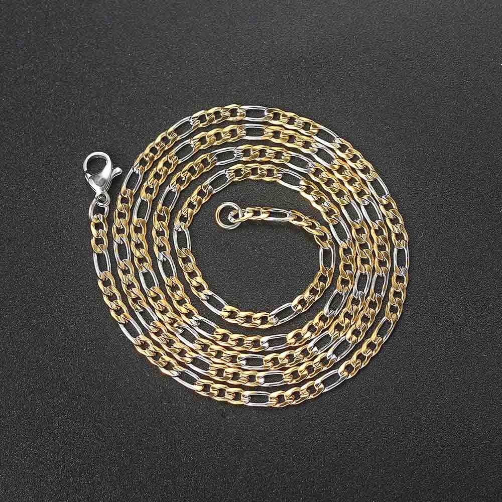 Rapper's Hip Hop 3MM Figaro Chain Necklaces For Men Women Simple Stainless Steel Chains Choker Minimalist Necklace Jewelry C025