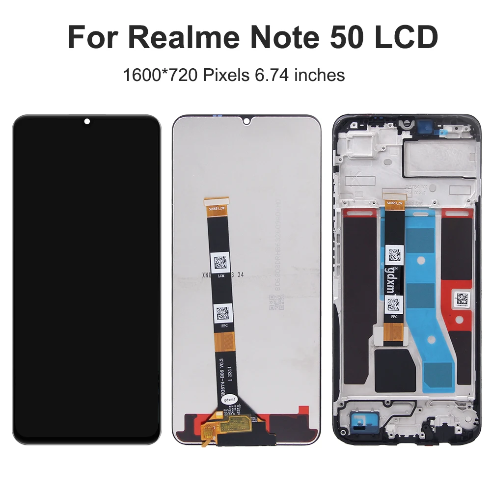 For OPPO Realme Note 50 For Realme Note50 6.74''RMX3834 LCD Display Touch Screen Digitizer Assembly Replacement