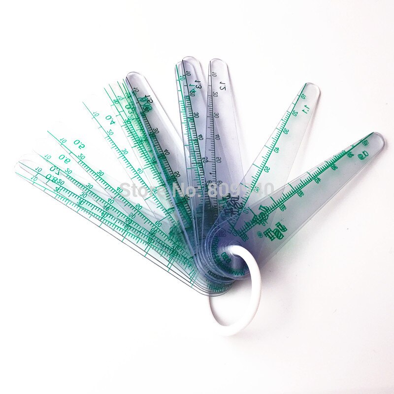 0.05-2.0mm 20sheet Thickness Plastic Plug Feeler Gauge Gap Filler Measuring Tool with PVC sheet Thickness gauge