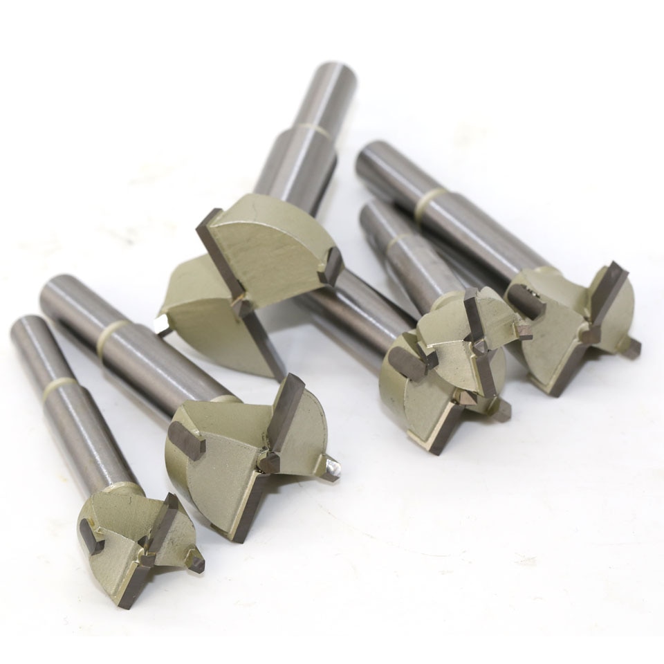 1pcs15mm-60mm Forstner tips Woodworking tools Hole Saw Cutter Hinge Boring drill bits Round Shank Tungsten Carbide Cutter