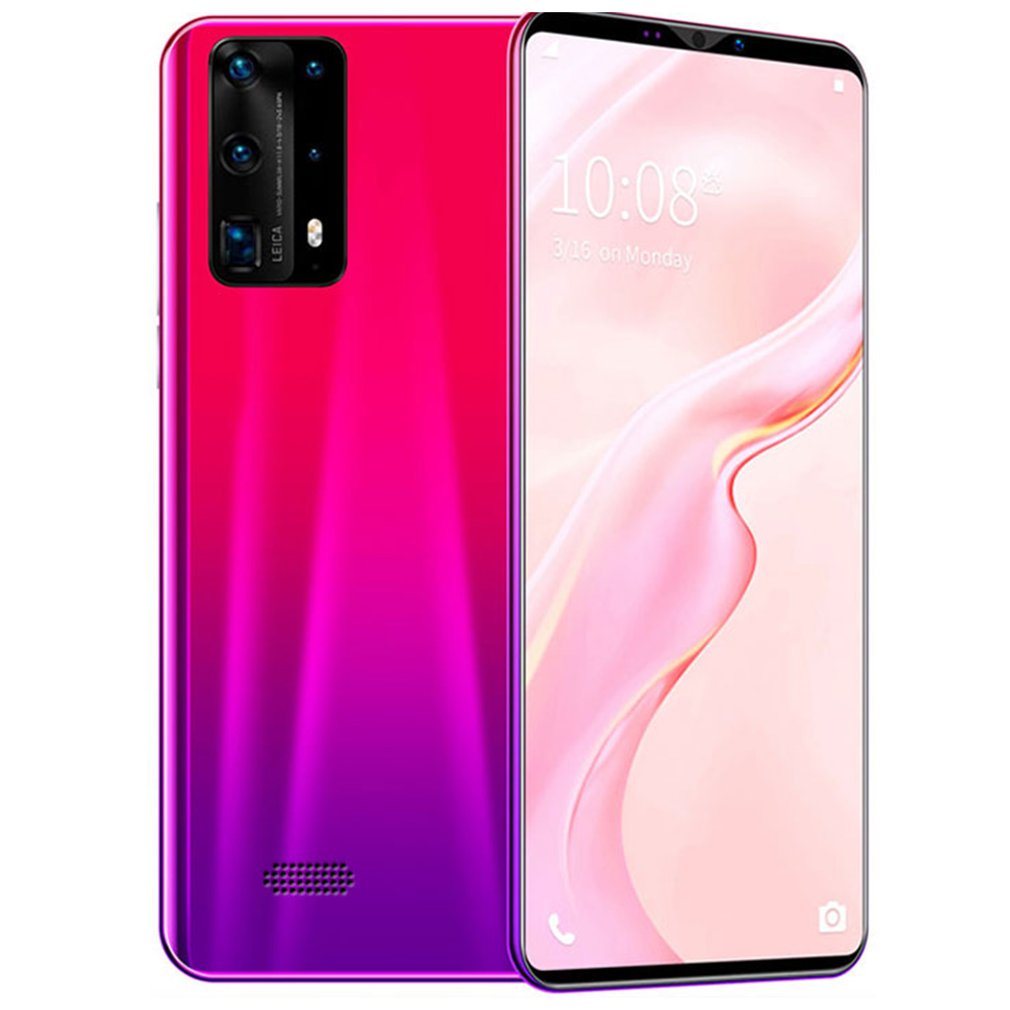 Dual-Core P40 Pro Smartphone 5 Inch Screen Smartphone 512M+4G Android Smartphone 3D Glass Plated Back Cover Red