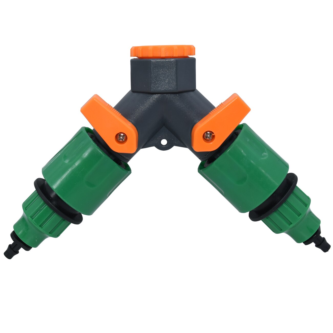 KESLA Garden Sprinkler Hose Connector Y Splitter 2-Way Valve Adapter Quick Connector 3/4''&16mm&4/7mm Quick Connector Fittings: Orange