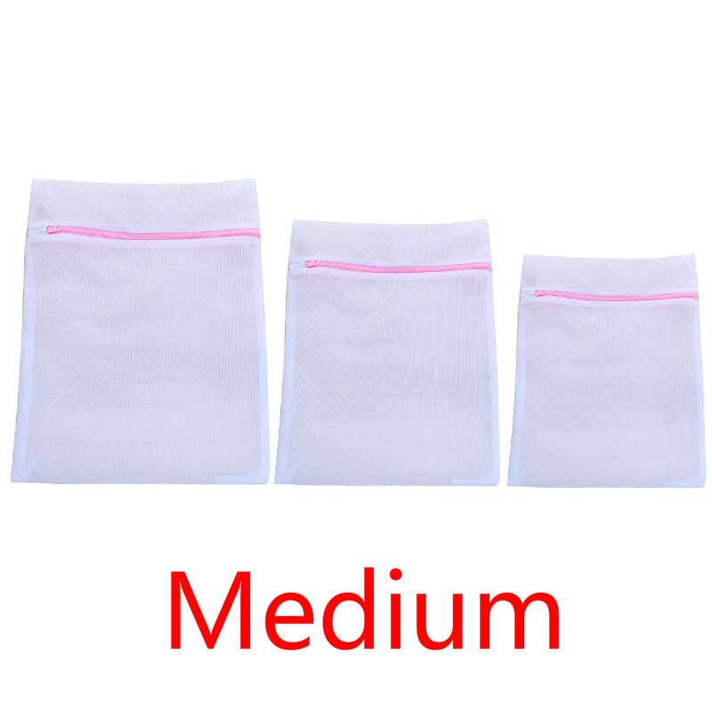 Bærbar tøjpose polyester mesh tøjpose hjem vasketaske til undertøj sokvaskemaskine pose tøj bh tasker: 40 x 50