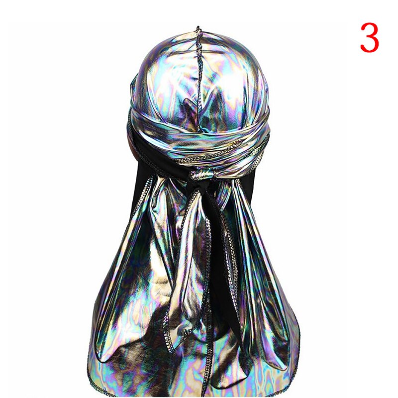 Seda Durag satén Durags para hombre peluca Bandanna pirata sombrero Bandeau Hip Hop cabeza envolver banda elástica