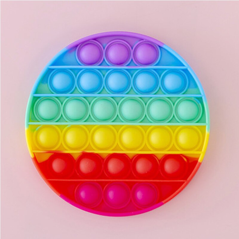 Bunte drücken-knallt Zappeln blasiert Sensorischen Squishy Stressabbau Autismus Bedürfnisse Anti-betonen Pop-Es Regenbogen Erwachsene Spielzeug für freundlicher: 4