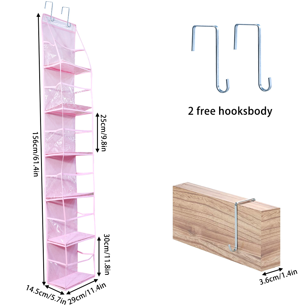 1pc 4/6 couches sur la porte organisateur suspendu cosmétiques tenture murale rangement organisateur pour pépinière salle de bain placard chambre dortoir: YELLOW