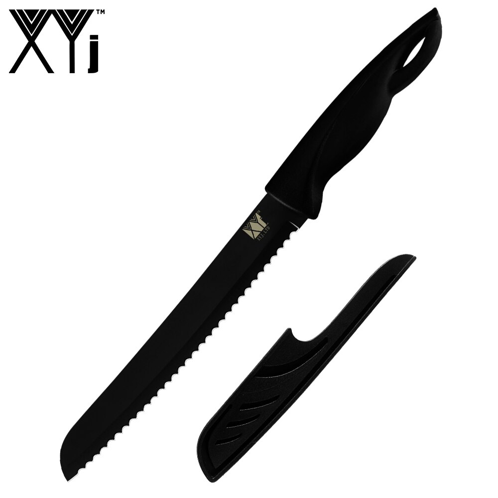 Xyj rustfritt stål kniv kjøkken bestikk kniver sett verktøy frukt verktøy santoku kokk skjære brød rustfritt stål kniver verktøy: C .8 tommers brød