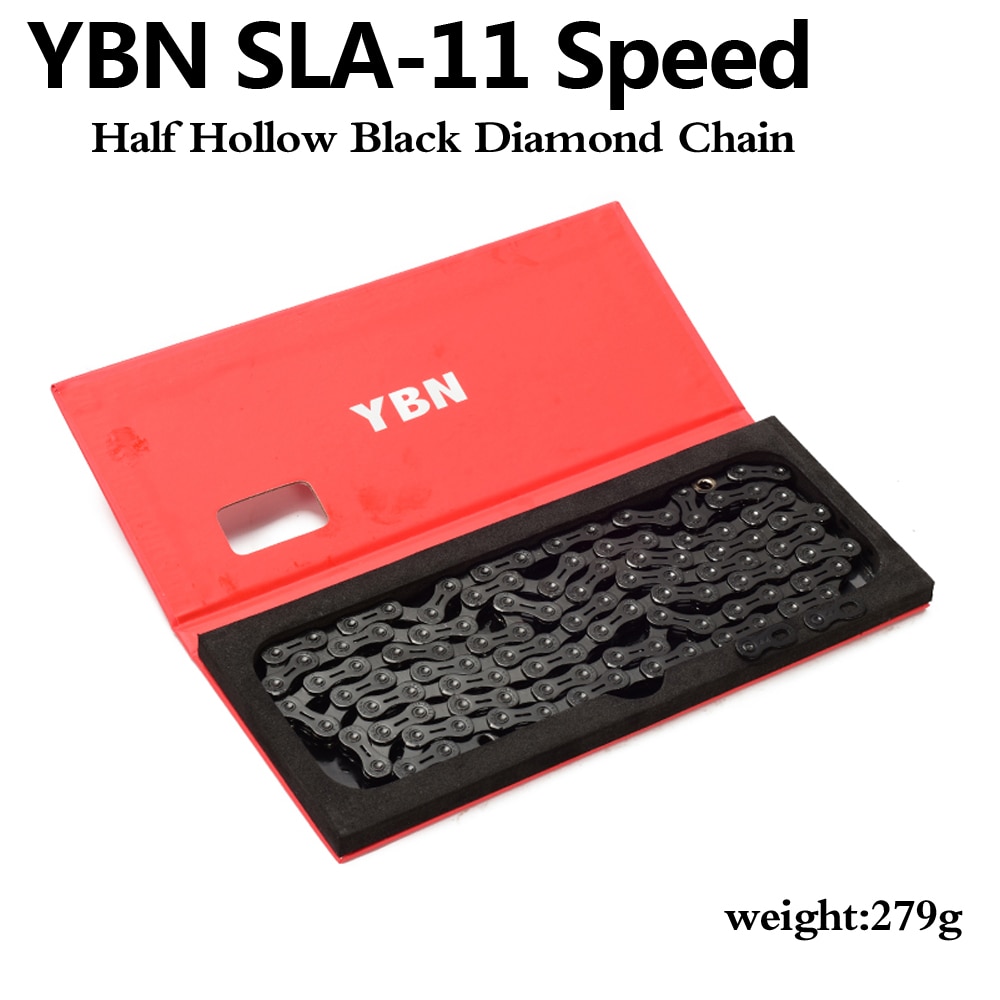 Ybn 11 hastighed semi hule cykelkæde, sort diamant mtb mountainbike cykel kæde 110l til sram shimano campanol system