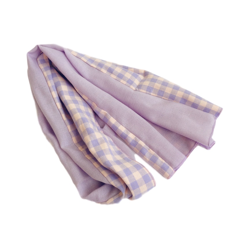 Écharpe à carreaux pour enfants, en coton, pour printemps et automne, pour filles et garçons, accessoires pour bébé: Violet