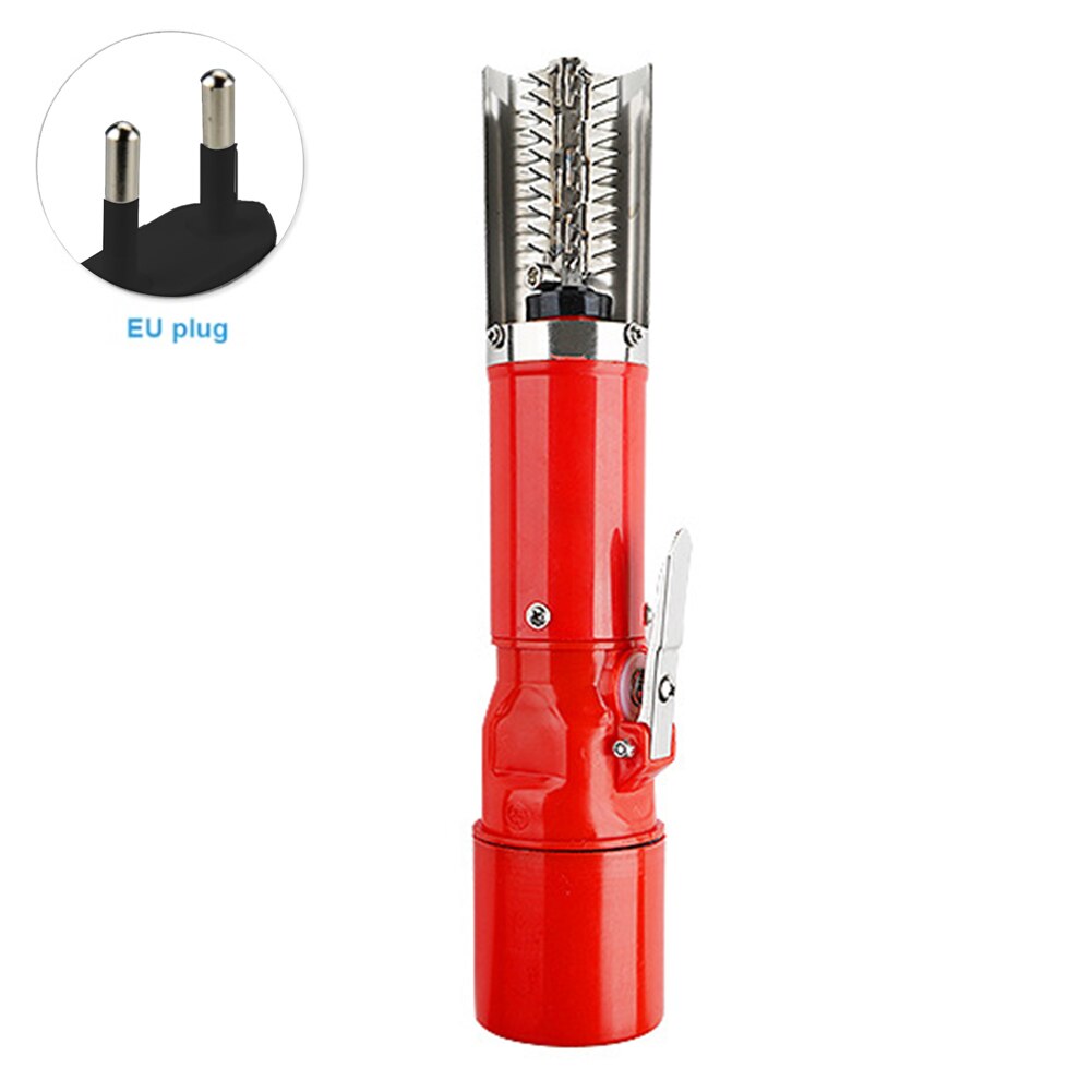 Cleaning Tools Multifunction Stainless Steel Waterproof Rechargeable Restaurant Electric Fish Scaler Remover Home Kitchen: Red EU plug