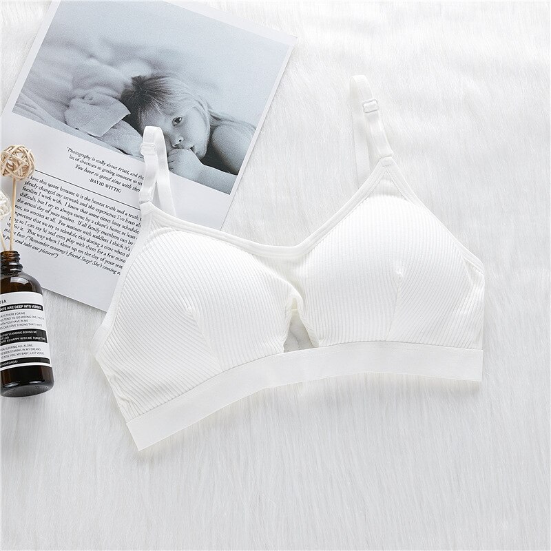 Cotton Bras For Women Push Up Bra Sexy Lingerie Wirefree Bras Brassiere Removable Pad Comfort Bralette Seamless Female Underwear: white