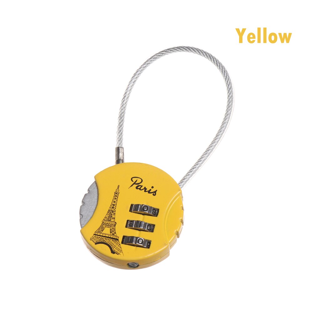 1 Pc 3 Dial Digit Nummer Code Hangslot Mini Mechanische Cijferslot Veiligheid Reizen Koffer Safe Lock Bagage Lock Van gym: yellow