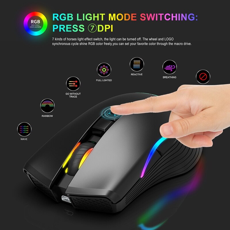 Mouse With Interface HXSJ 2.4G Wireless Mouse TYPE-C Rechargeable Inter... – Grandado