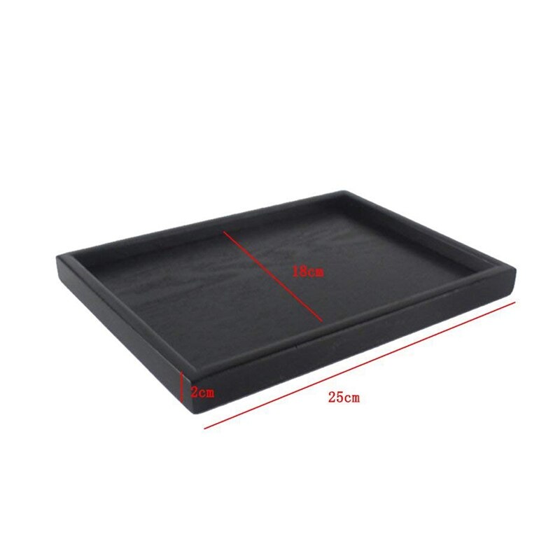 Wooden Serving Tray Tea Dishes Plate- Black