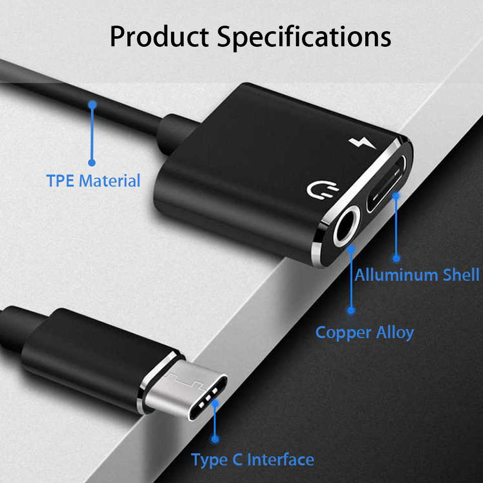 Usb Type C Naar 3.5Mm Koptelefoon Jack Adapter Voor Huawei Mate 10 P20 Aux Audio Kabel Hoofdtelefoon Oplader Opladen usb C Converter