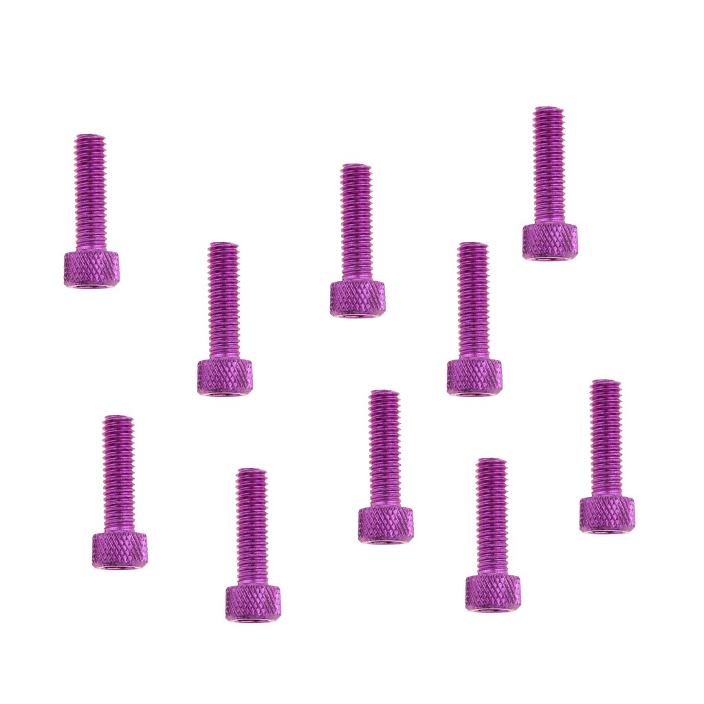 10pcs M6 x 20mm Pitch Alloy Steel Hex Bolt Socket Head Cap Screws Purple