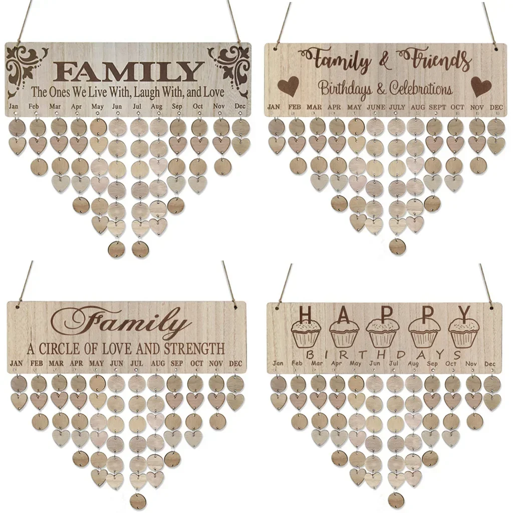 Houten Kalender Lijst Verjaardagsfeestje Woondecoratie Hanger DIY Kalender Ambachten Woonkamer Decoratie