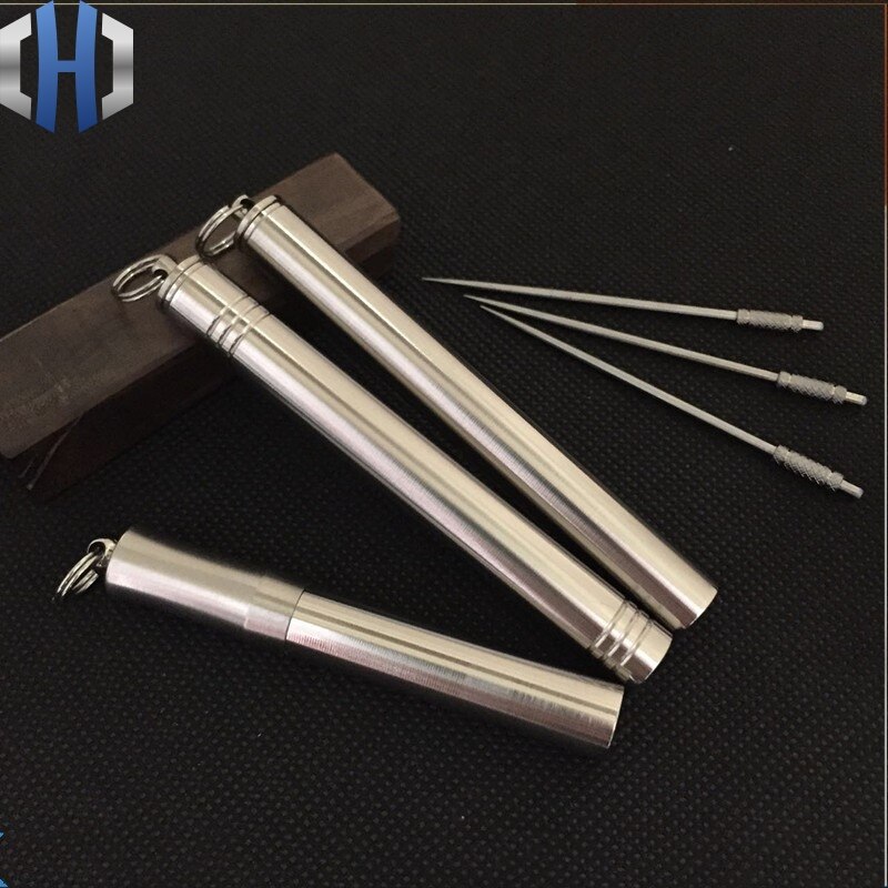 Titanium Alloy Waterproof Toothpick Holder Sealed Canister Multi-function Fruit Sign Toothpick No Rust Portable Metal Waterproof