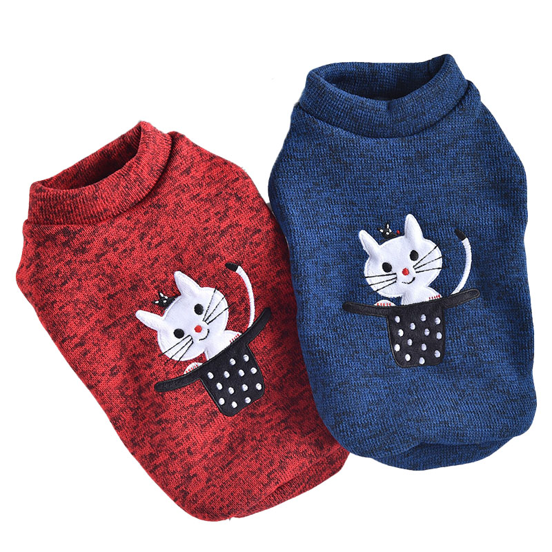 Warme Hond Kleren Leuke Kitten Gedrukt Huisdier Trui Zachte Trui Puppy Jas Kat Jas Winter Sweater Voor Kleine Honden Chihuahua