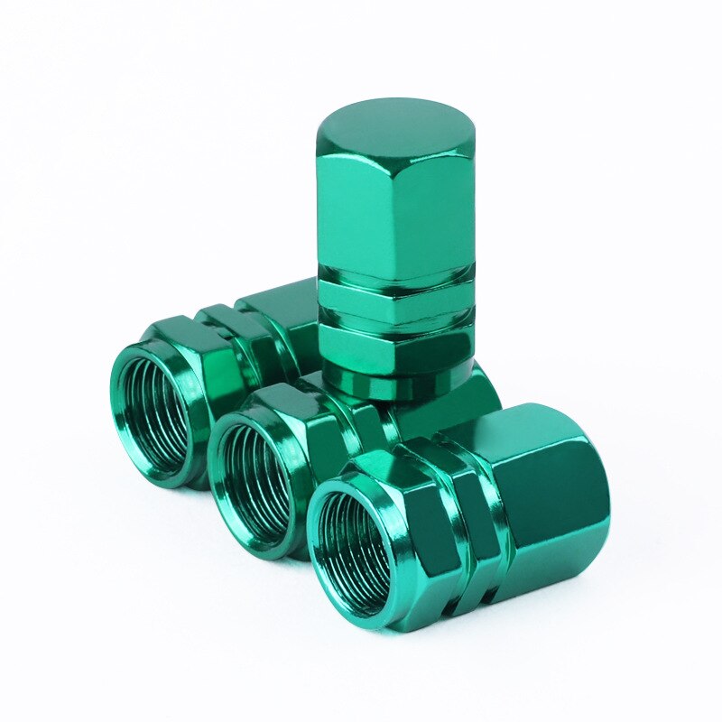 4PCS Aluminum Alloy Schrader Valve Caps Tire Valve Stem Covers for Cars Motorcycles Trucks Bikes Bicycle Accessories: TYPE B - Green