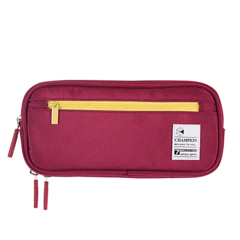 Estojo criativo de zíper, armazenador de lápis, caneta e material escolar fofo de sarja e lona, bolsa de papelaria para meninos e meninas: Red