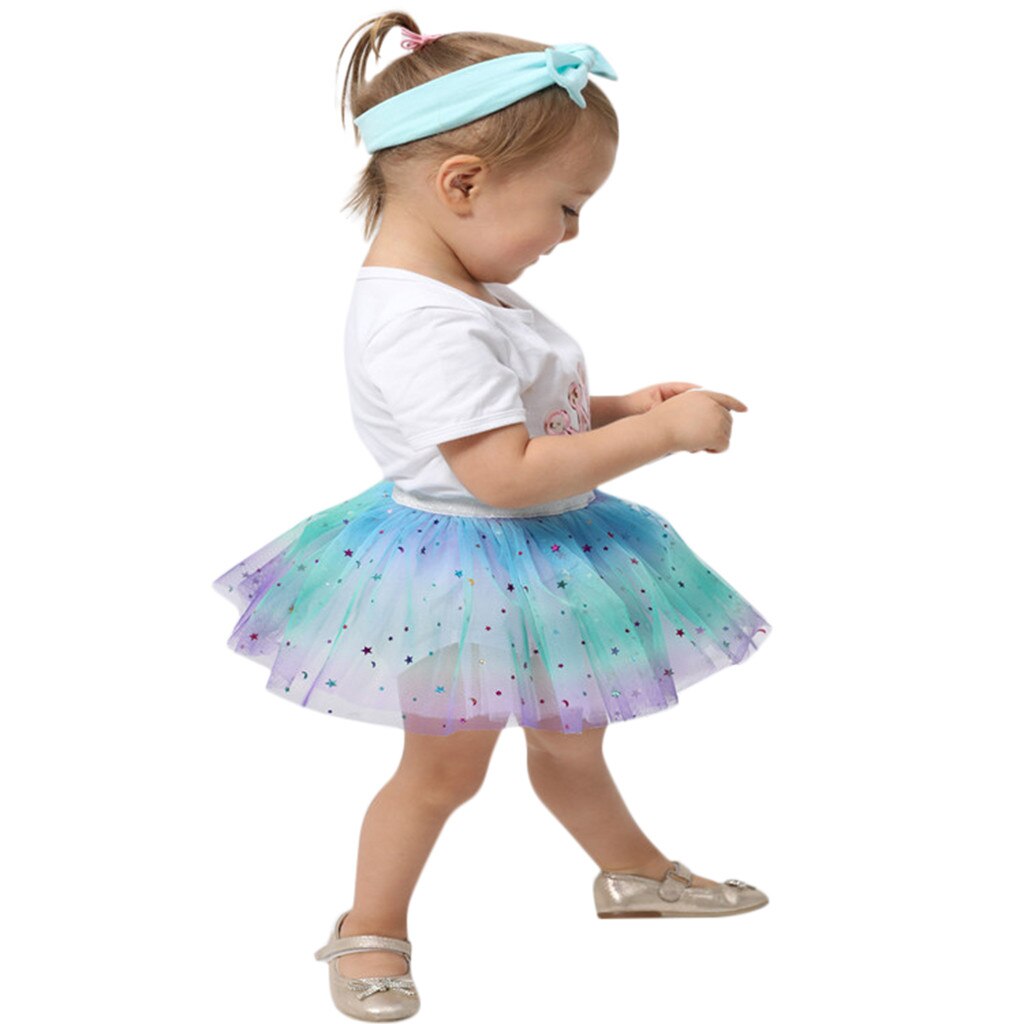 Pannello Esterno del Tutu Del Bambino Della Ragazza di Estate Gonne di Paillettes Principessa Pettiskirt Del Partito di Ballo Petticoat Arcobaleno Tulle Gonne Vestiti Per Ragazze 2020: C / 2-6 Years