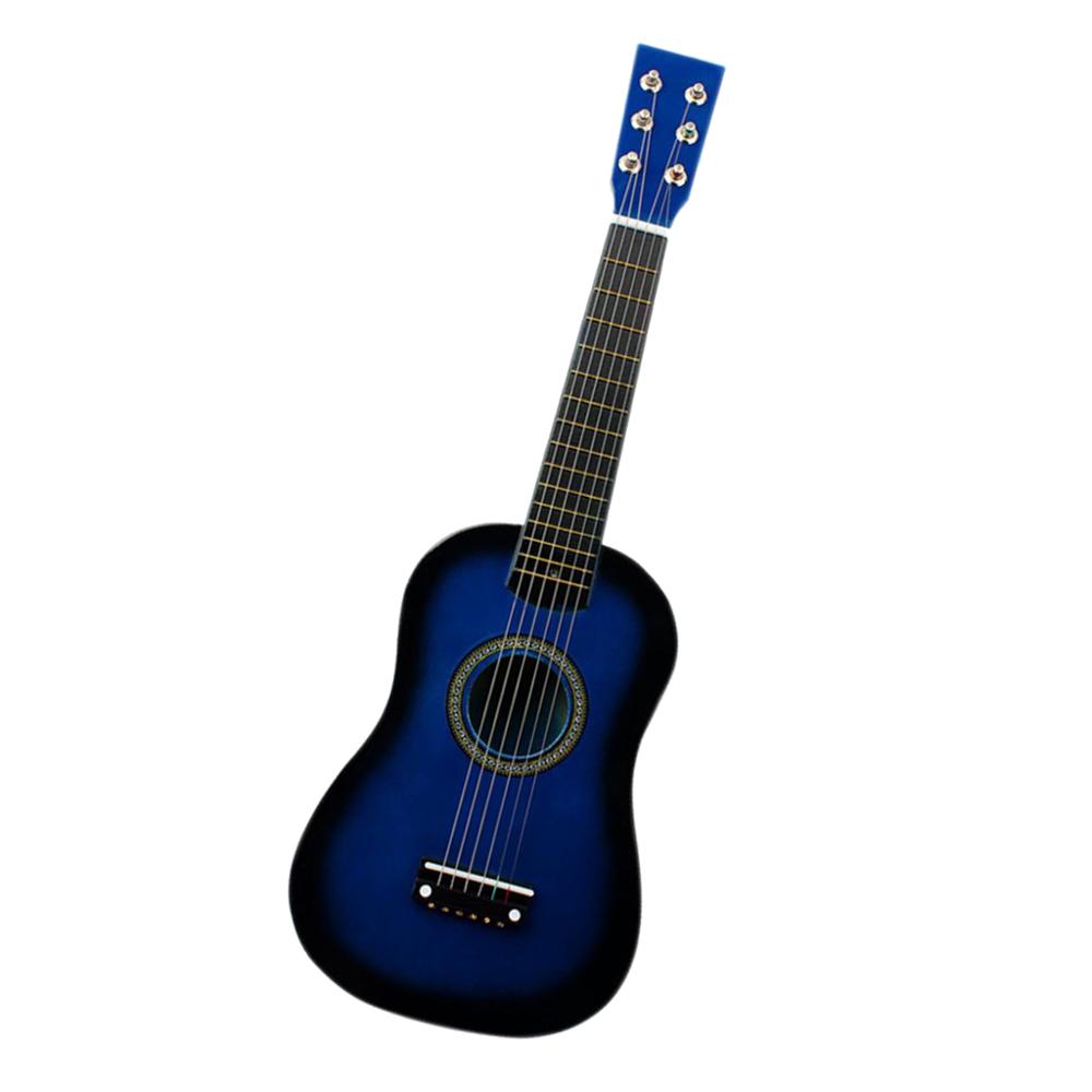 21/ 23 inch Solid Wood 6 Strings Acoustic Guitar Practice Mini String Acoustic Guitarra for Child Beginners Home-schooling: 21 inch Blue