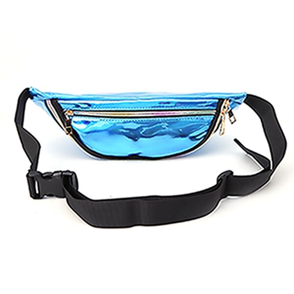 Bolso transparente de arcoíris, riñonera de viaje Punk Chic, informal: Azul
