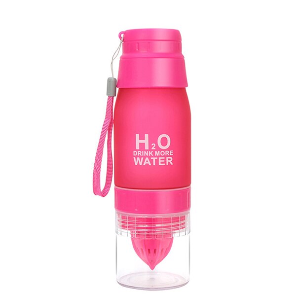 800ml High capacity Water Bottle Lemon Juicer Bottle Fruit Squeezer Infuser Orange Lemon Press Juicer Running Plastic water: red