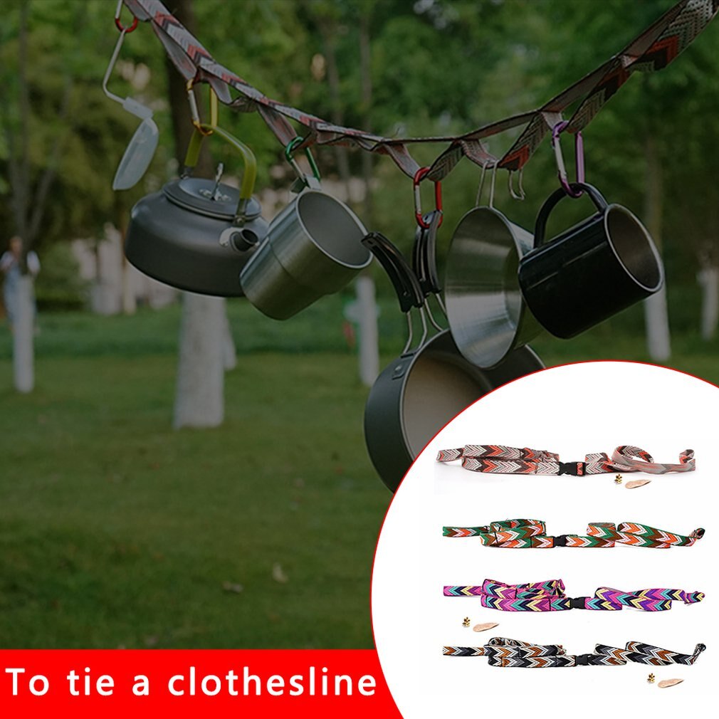 Nyckelband utomhus camping tält rep förvaring tillbehör daisy kedja förlängd bindande rep klädstreck
