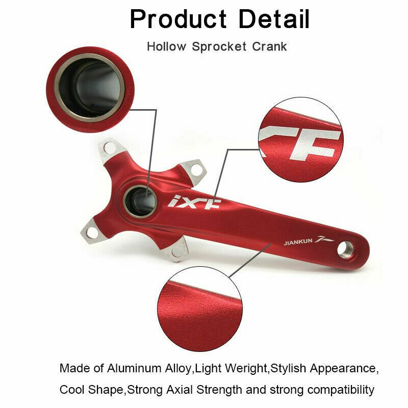 Jiankun 170mm krank mtb cykel 2pc 9/16in pedal 104 bcd ixf arm kædering aluminium landevejscykel kranksæt med bundbeslag bb