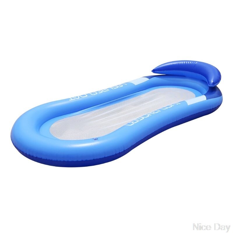 Foldable Summer Water Hammock Swimming Pool Inflatable Mat Toys Rafts Floating Bed for Kids&adult Swimming Mattress: blue3