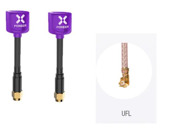 Foxeer 5,8G 3dBi TX RX RHCP Rund-polarisierte Omni FPV Antenne SMA RP-SMA Pilz Antenne: Purple UFL