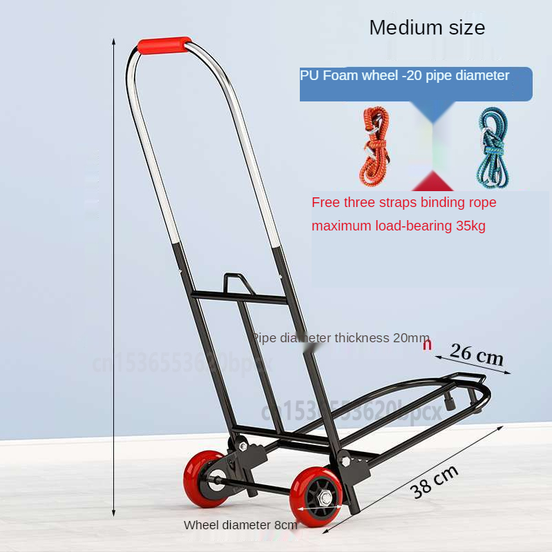 Small Pull Cart Home Folding Retractable Trolley Shopping Compression-resistant and Wear-resistant Luggage Carrying Pull A Truck
