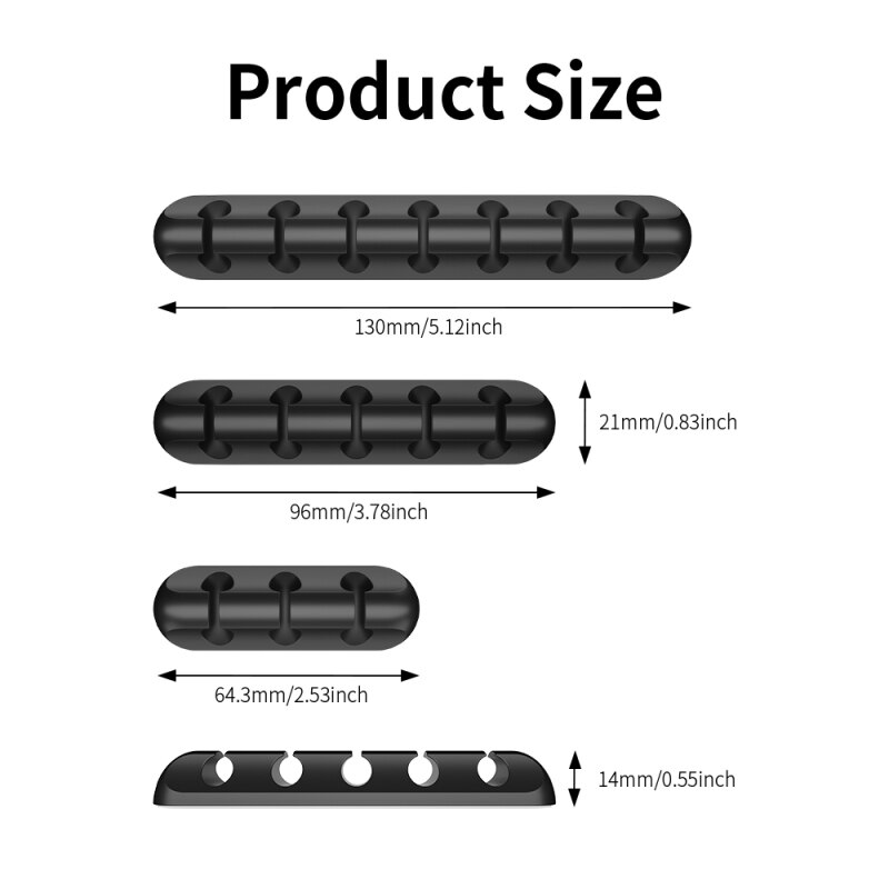 3 Porte/5 Porte//7 Porte Soft Silicone Cable Organizer Cable Holder Earphone Charger Cord Wire Desk Winder For Mobilephone PC