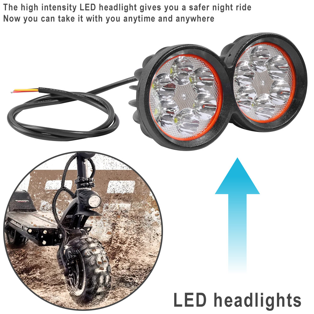 LED Electric Scooter Light Universal E-scooter Spotlight Headlight Motorcycle Spotlight Super Bright Working Front Light Parts