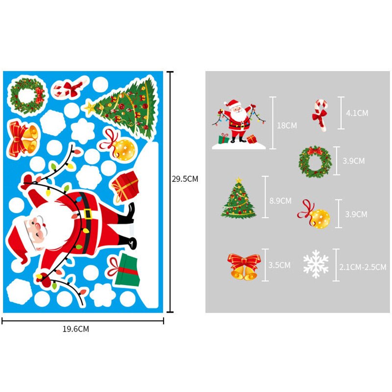 Christmas Wall Stickers Double-sided Static Window Glass Stickers Christmas PVC Self-Adhesive Wall Stickers Xmas Decoration: 12