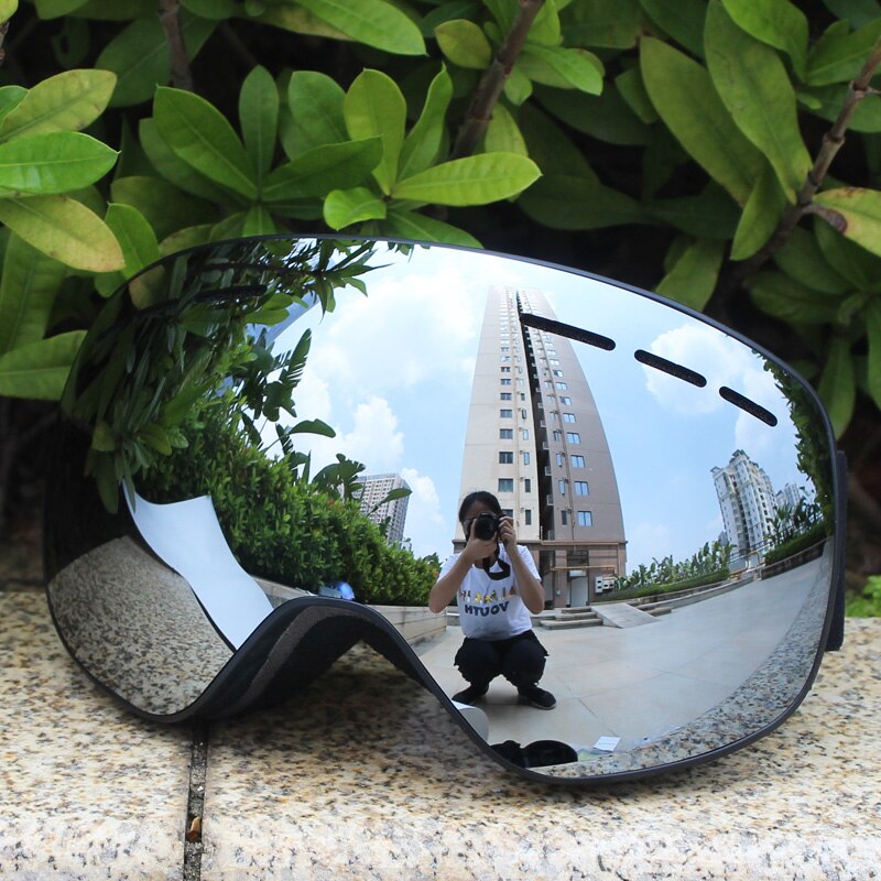 Gafas de esquí magnéticas polarizadas para hombre, lentes de doble capa para esquiar, antivaho, UV400, conjunto de gafas de Snowboard, Estuche para gafas de esquí