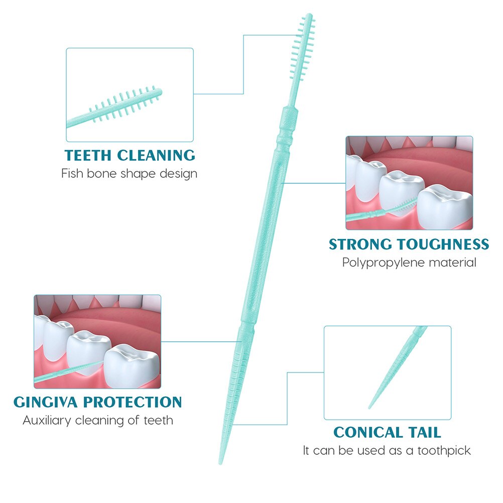 6 Boxes of Toothpicks Interdental Brush Toothpicks Picks Brush Picks (Mixed Color)