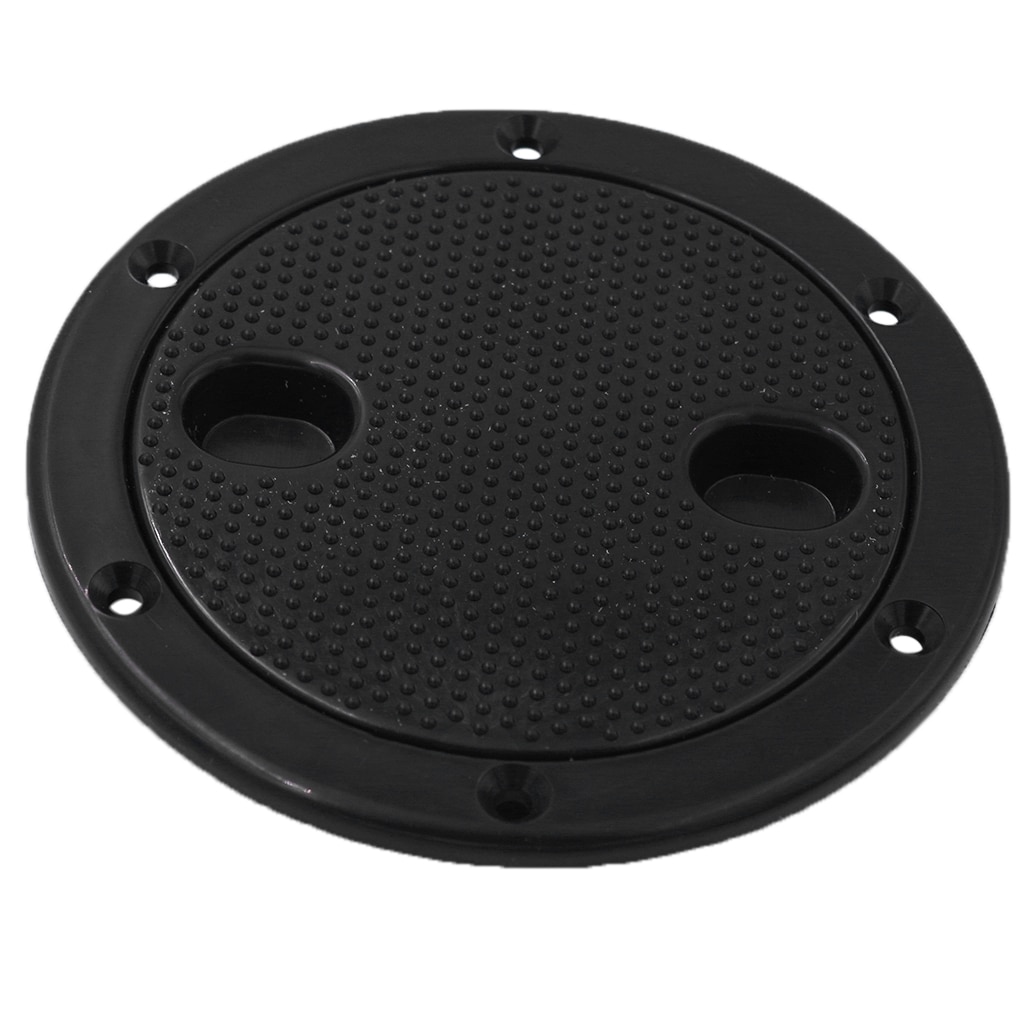 Marine Boat RV Black 4 inch Access Hatch Cover Twist Screw Out Deck Plate Round Inspection Hatch for Boat Black