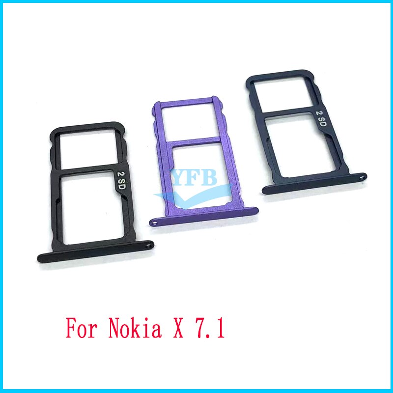 Sim Card Tray Holder For Nokia X7.1 X10 X20 SD Memory Reader Socket Adapter Replacement Parts: X7.1 black