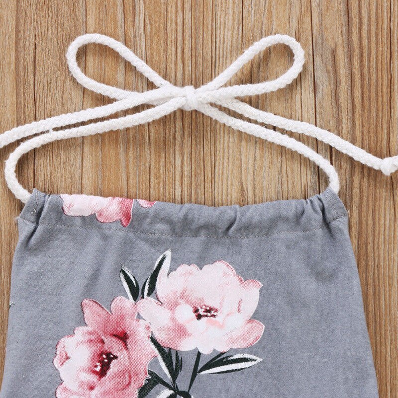 Mærke ærmeløs småbørn spædbarn barn børn baby børn pige blomst grime romper jumpsuit playsuit strop tøj 6m-6t