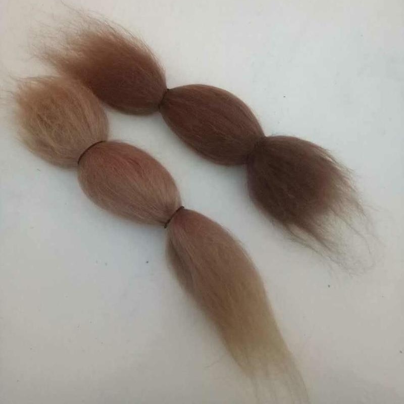 Poupée Mohair naturelle , cheveux de poupée de 6 pouces pour bébé Reborn, de princesse britannique pour filles, marron blond, 15g