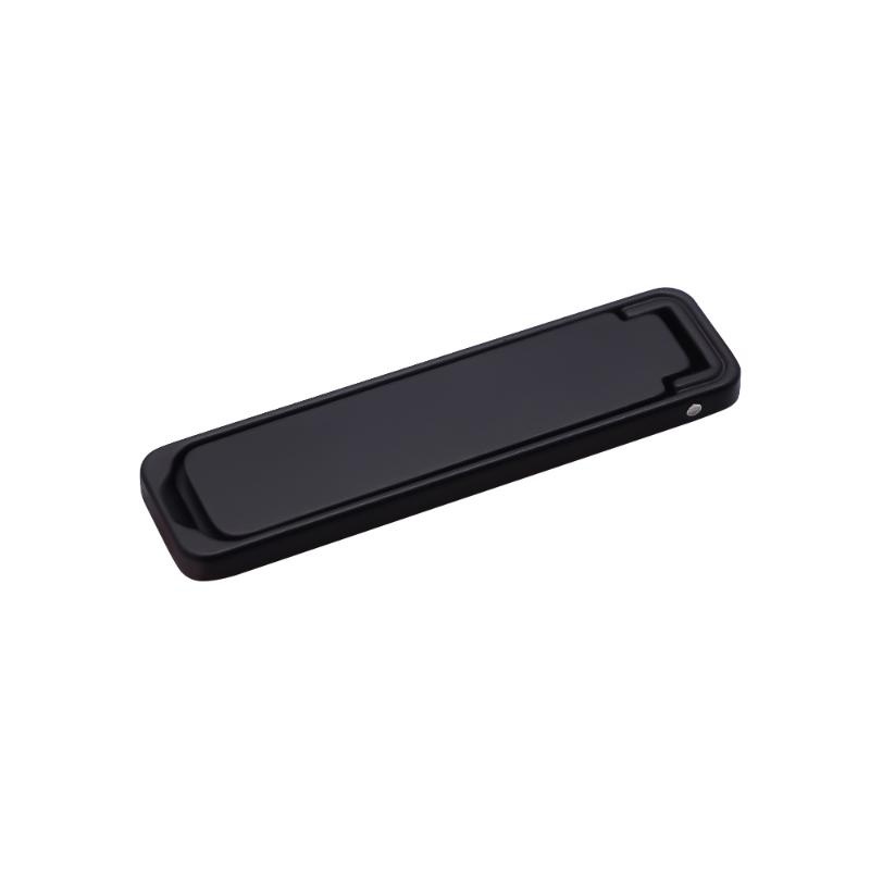 Ultra cienki mini metalowy składany uchwyt na telefon komórkowy stojak ze stopu niewidoczny przenośny uchwyt na telefon stojak na telefon stacjonarny: Black