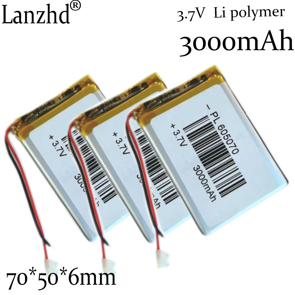 3,7 V 300 mAh batterij 502530 lithium-polymeer-ion lithium-ion Li-Po-accu met 2P-PH-aansluiting met 2,0 mm rastermaat