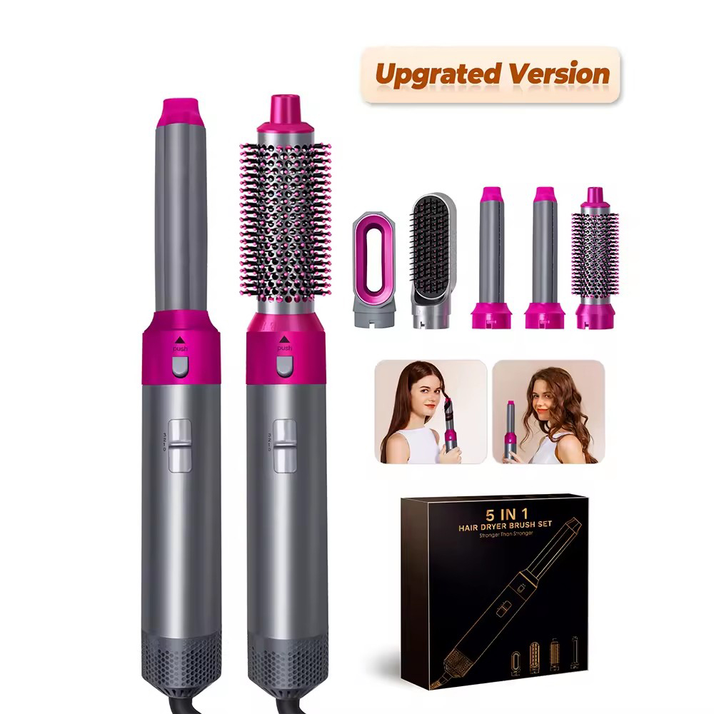 5 In 1 Föhn Multi Haarstyler Krultang Stijltang Met Haarborstel Haardroger Voor Föhn Haar Multi-Styler: Licht Groen / EU