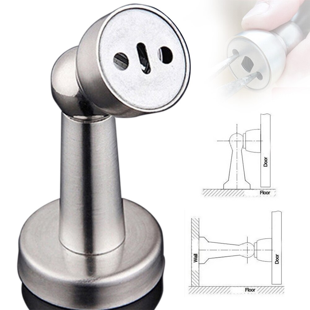 Stainless Steel Door Stops Casting Powerful Adjustable Floor Wall Mounted Magnetic Door Stopper Door Stops For Bedroom Home