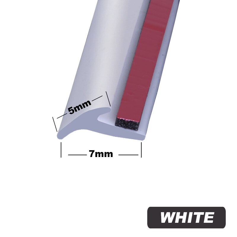 Universal auto gummipakninger stripe skrå t-type epdm bil gummi tetning weatherstrip kant trim front støtfanger leppe for bil: 2 meter hvit 5mm