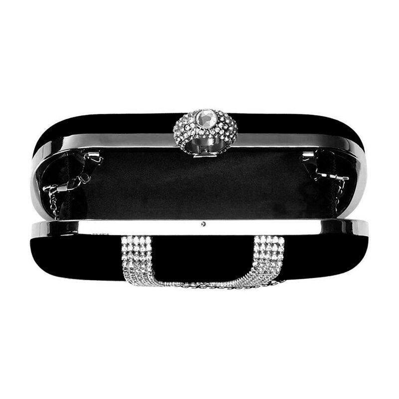 1 st mocka sammet strass stud en ring dekor clutch väska & 1 st rhinestones clutch kvällsväska ägg form dag clutch