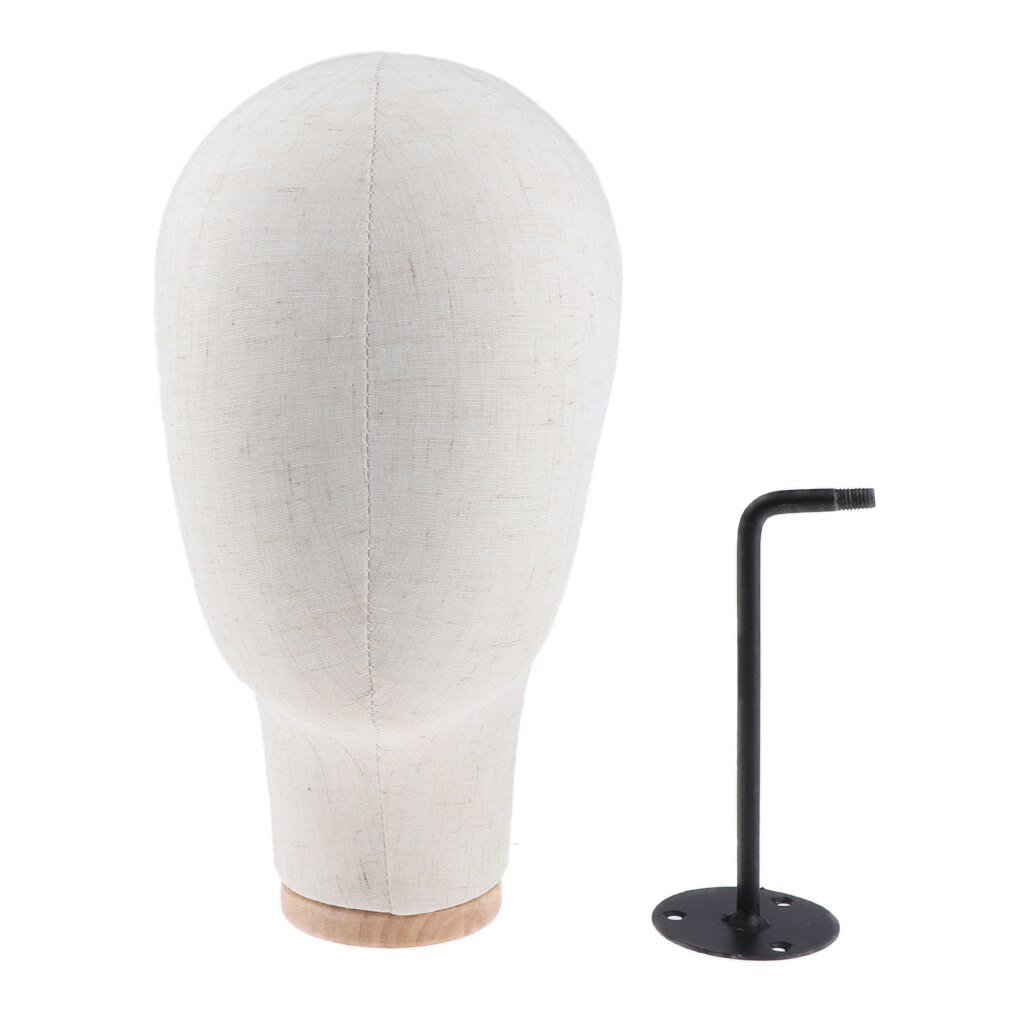 estilo de pelucas para cabezas de maniquí, soporte de exhibición fijo, cabeza de modelo montada en la pared: Beige